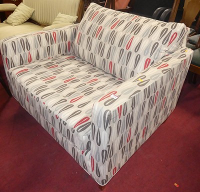 Lot 1338 - A contemporary fabric upholstered deep easy...