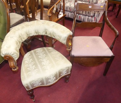 Lot 1339 - A mid-Victorian mahogany horseshoe tub chair,...