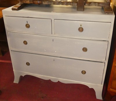 Lot 1353 - A 19th century and later blue painted low...