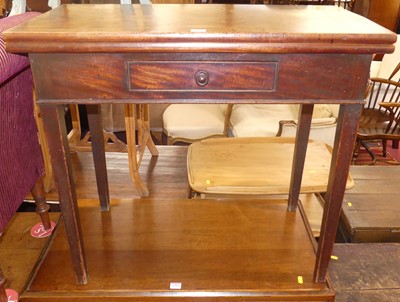 Lot 1363 - A George III mahogany fold-over tea table,...