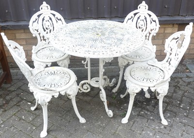Lot 1385 - A Victorian style white painted galvanised and...