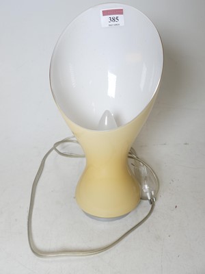 Lot 385 - A vintage Murano table lamp, having a yellow...