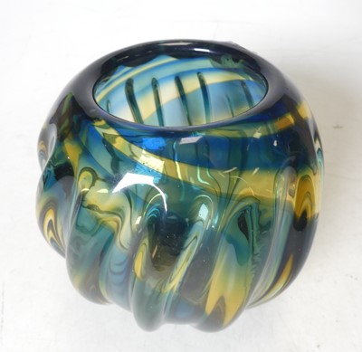 Lot 394 - A Murano glass vase, of globular form, blue...
