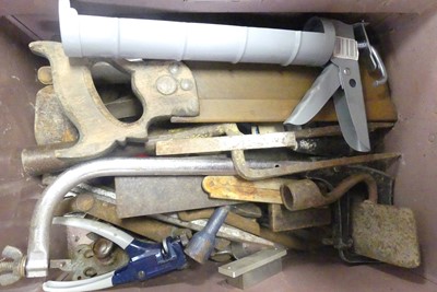 Lot 487 - A metal bound trunk containing a collection of...