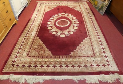 Lot 1158 - A large Chinese superwash crimson and pale...