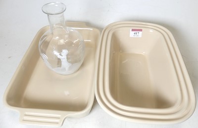 Lot 417 - Two Le Creuset oven dishes, and a Mary Gregory...