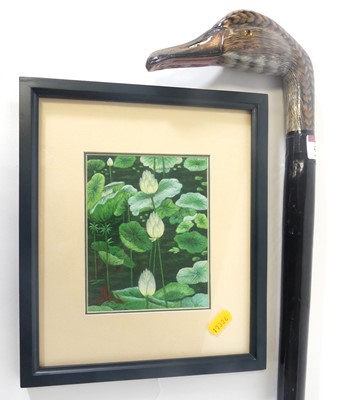 Lot 420 - A walking stick, the handle in the form of a...