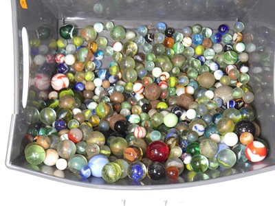 Lot 270 - A collection of glass marbles, 19th century...