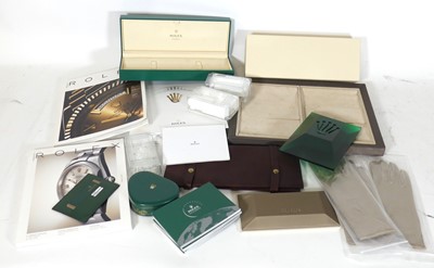 Lot 274 - A Rolex Cellini green leather watch box, with...