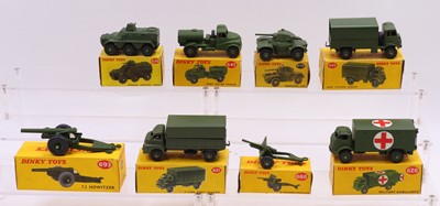 Lot 1324 - Dinky Toys group of 8 Military diecasts to...