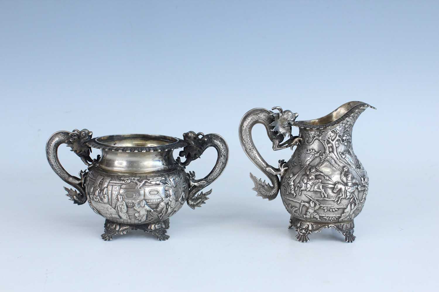 Lot 57 - Two Chinese silver export vessels, circa 1900...
