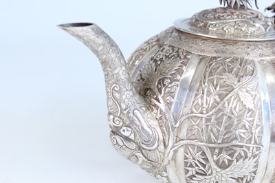 Lot 58 - A Chinese silver export ‘pumpkin-shaped’...