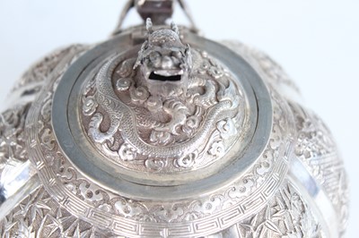 Lot 58 - A Chinese silver export ‘pumpkin-shaped’...