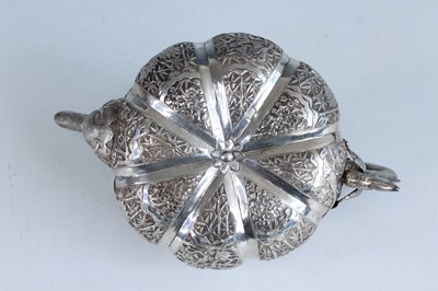 Lot 58 - A Chinese silver export ‘pumpkin-shaped’...