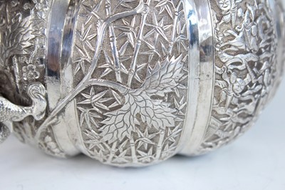 Lot 58 - A Chinese silver export ‘pumpkin-shaped’...