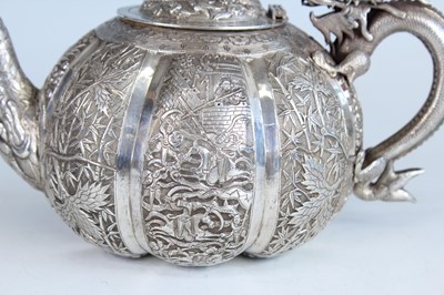Lot 58 - A Chinese silver export ‘pumpkin-shaped’...