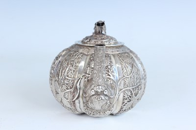 Lot 58 - A Chinese silver export ‘pumpkin-shaped’...