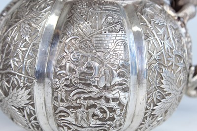 Lot 58 - A Chinese silver export ‘pumpkin-shaped’...