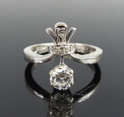Lot 2290 - An 18ct white gold diamond solitaire...