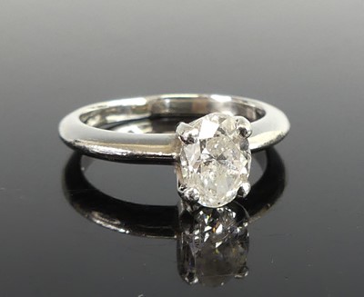 Lot 2353 - A platinum diamond solitaire ring, featuring a...