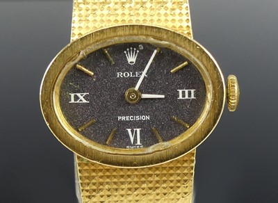 Lot 2377 - An 18ct gold lady's Rolex Precision manual...
