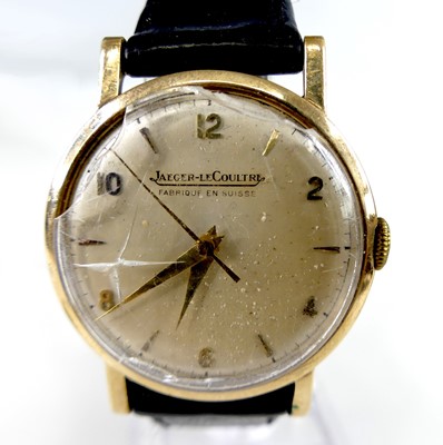 Lot 2370 - A yellow metal Jaeger Le Coultre manual wind...