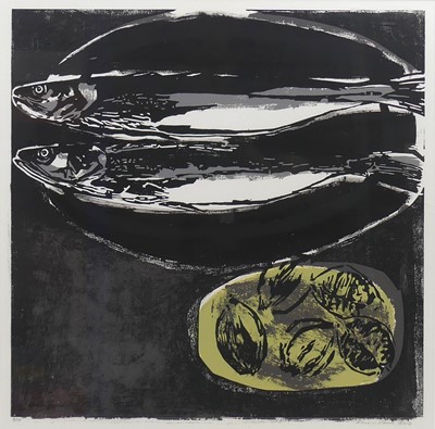 Lot 312 - Rosemary Vanns (b.1960) - Hake and Lemons...