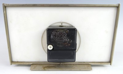 Lot 3 - A 1960s Metamec brushed metal mantel clock,...