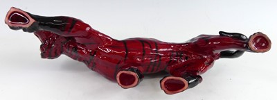 Lot 3 - A Royal Doulton glazed flambé ceramic model of...