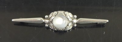 Lot 114 - Georg Jensen - a silver and moonstone inset...