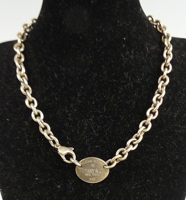 Lot 134 - Tiffany & Co - a sterling silver linked...