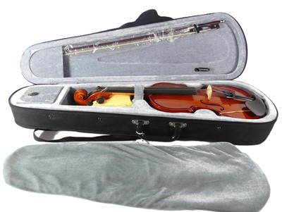Lot 64 - A modern Gear 4 Music 1/2 size students violin,...