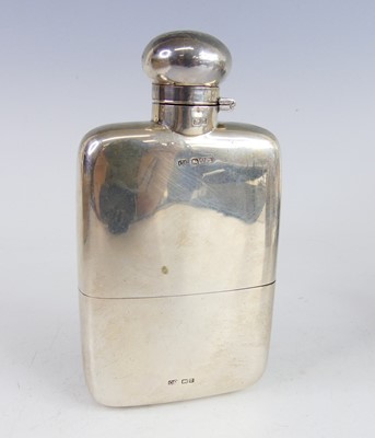 Lot 2099 - A George V silver hip flask, of typical oblong...