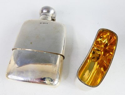 Lot 2099 - A George V silver hip flask, of typical oblong...