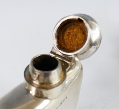 Lot 2099 - A George V silver hip flask, of typical oblong...