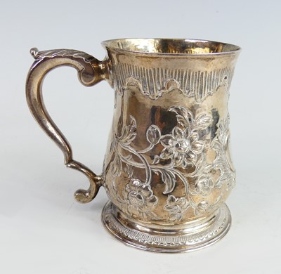 Lot 2122 - A George II silver tankard, of squat bellied...