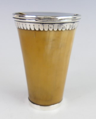 Lot 2098 - A Victorian silver mounted horn beaker, of...
