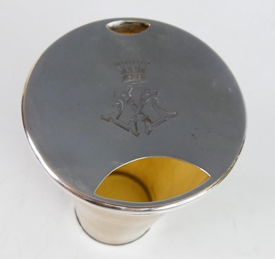 Lot 2098 - A Victorian silver mounted horn beaker, of...