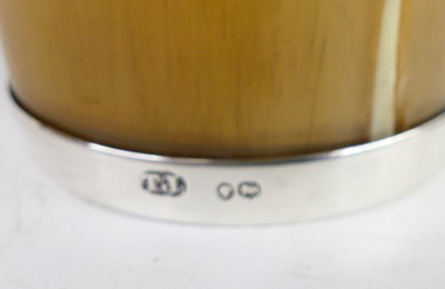 Lot 2098 - A Victorian silver mounted horn beaker, of...