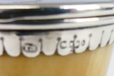 Lot 2098 - A Victorian silver mounted horn beaker, of...