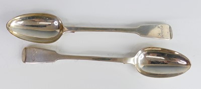 Lot 2200 - A pair of William IV silver serving spoons, in...