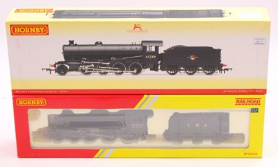 Lot 479 - Two Hornby locos & tenders, unlined black, DCC...
