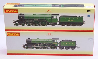 Lot 459 - Two Hornby locos & tenders, LNER lined green:...