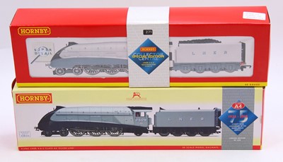 Lot 465 - Two Hornby 4-6-2 locos & tenders, class A4,...