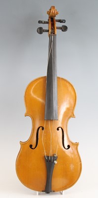 Lot 1376 - A German violin, having a two-piece maple back...