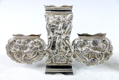 Lot 2104 - A collection of silver and white metal novelty...