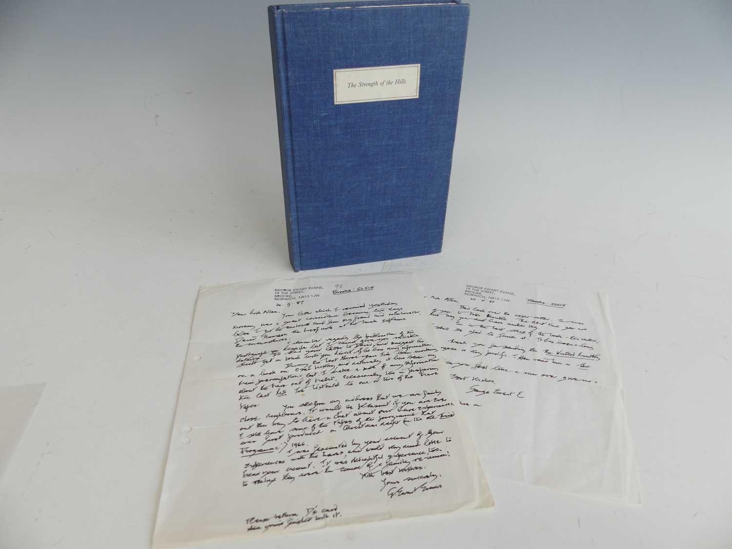 Lot 2021 - EVANS, George Ewart, The Strength of the Hills,...