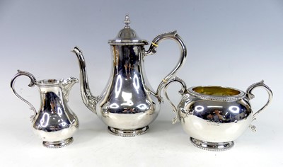 Lot 2216 - A Victorian silver three-piece coffee set,...