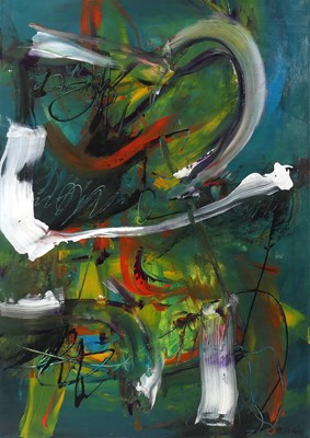 Lot 265 - Bob Dela (b.1973) - London, oil on canvas,...