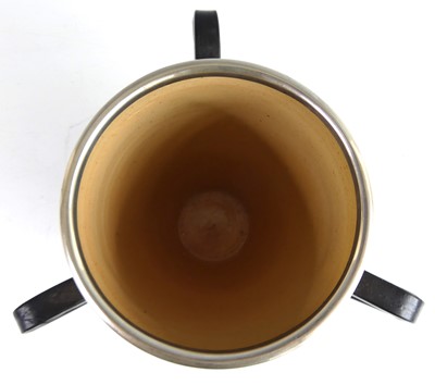 Lot 2 - An unusual Doulton Lambeth pottery footed tyg,...